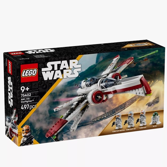 LEGO Star Wars ARC-170 Starfighter Building Set - White and Red Spacecraft 75402 - Picture 1 of 8